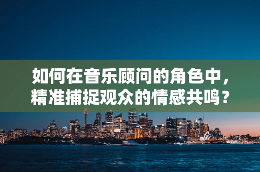 如何在音乐顾问的角色中，精准捕捉观众的情感共鸣？