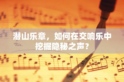 潜山乐章，如何在交响乐中挖掘隐秘之声？