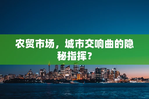 农贸市场，城市交响曲的隐秘指挥？