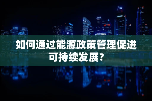 如何通过能源政策管理促进可持续发展？
