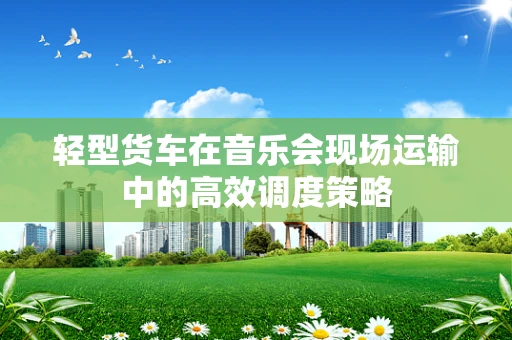 轻型货车在音乐会现场运输中的高效调度策略
