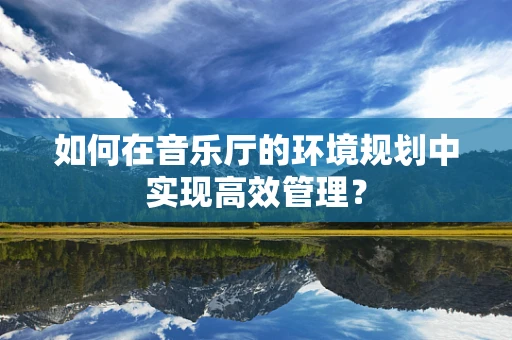 如何在音乐厅的环境规划中实现高效管理？