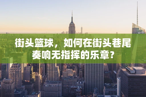 街头篮球，如何在街头巷尾奏响无指挥的乐章？