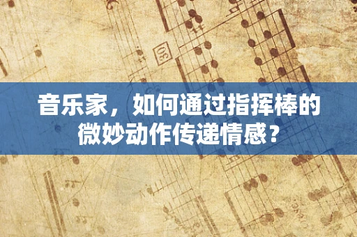 音乐家，如何通过指挥棒的微妙动作传递情感？