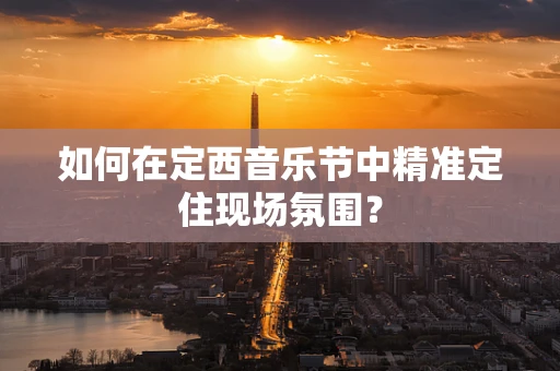 如何在定西音乐节中精准定住现场氛围？