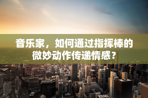 音乐家，如何通过指挥棒的微妙动作传递情感？