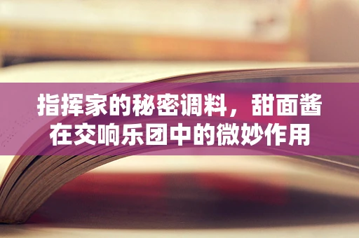 指挥家的秘密调料，甜面酱在交响乐团中的微妙作用