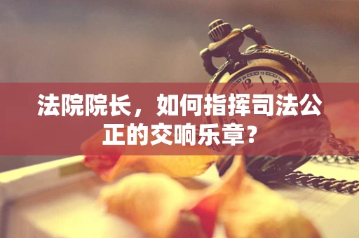 法院院长，如何指挥司法公正的交响乐章？