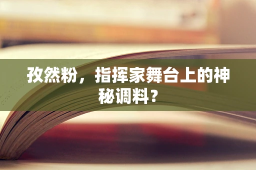 孜然粉，指挥家舞台上的神秘调料？