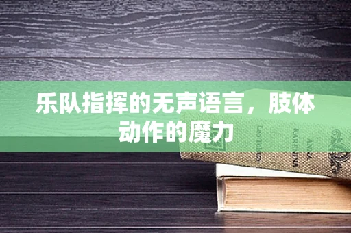 乐队指挥的无声语言，肢体动作的魔力