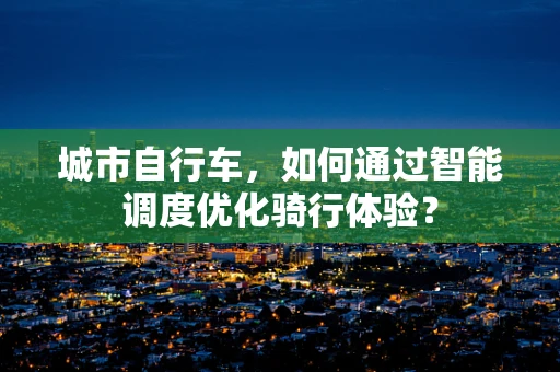 城市自行车，如何通过智能调度优化骑行体验？