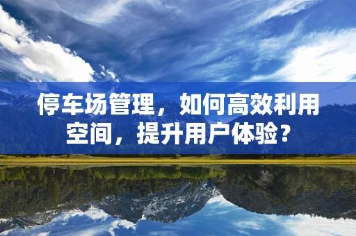 停车场管理，如何高效利用空间，提升用户体验？