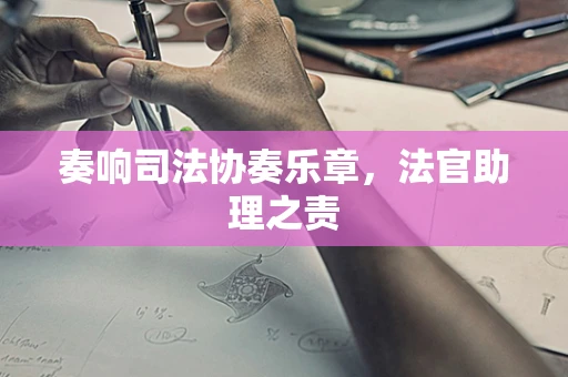 奏响司法协奏乐章，法官助理之责
