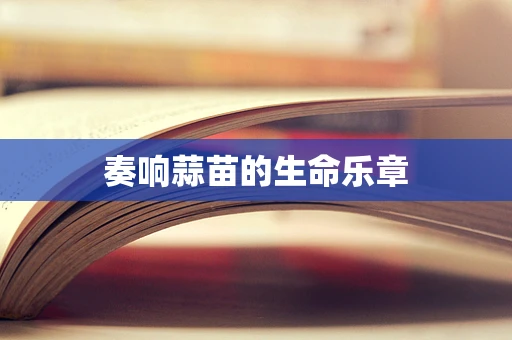 奏响蒜苗的生命乐章