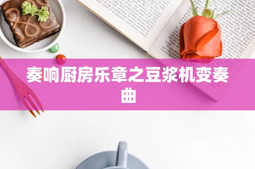 奏响厨房乐章之豆浆机变奏曲