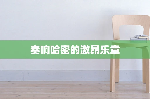 奏响哈密的激昂乐章