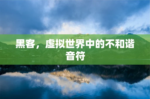 黑客，虚拟世界中的不和谐音符