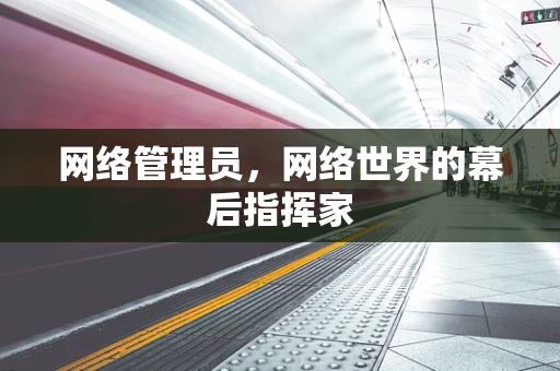 网络管理员，网络世界的幕后指挥家
