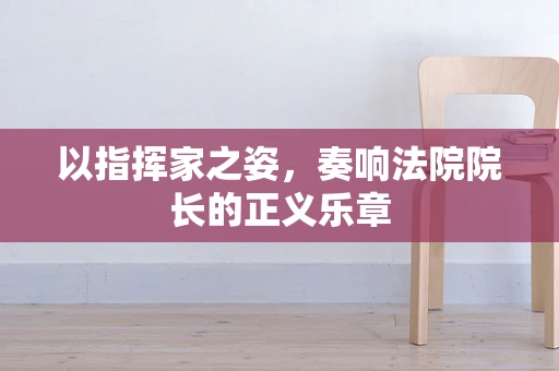 以指挥家之姿，奏响法院院长的正义乐章