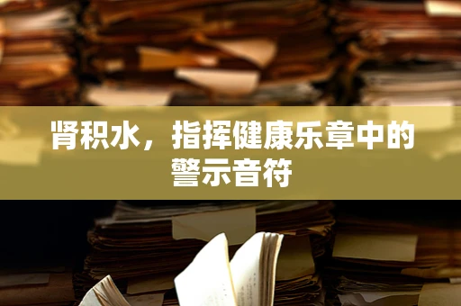 肾积水，指挥健康乐章中的警示音符