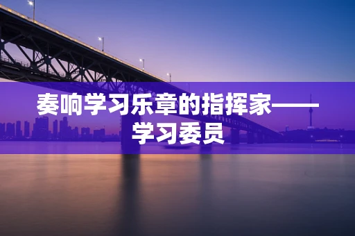 奏响学习乐章的指挥家——学习委员