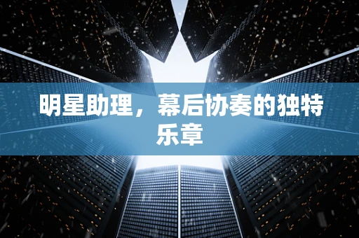 明星助理，幕后协奏的独特乐章