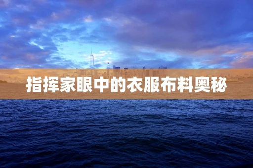 指挥家眼中的衣服布料奥秘