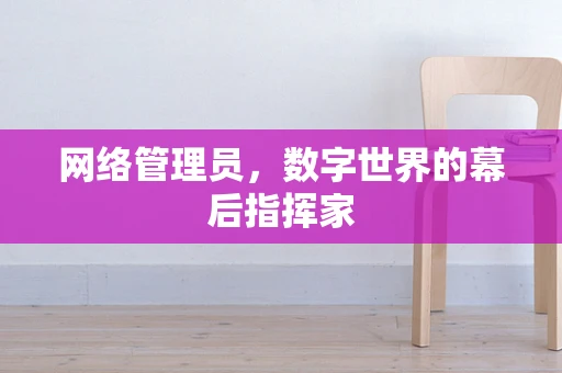 网络管理员，数字世界的幕后指挥家