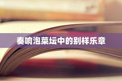 奏响泡菜坛中的别样乐章