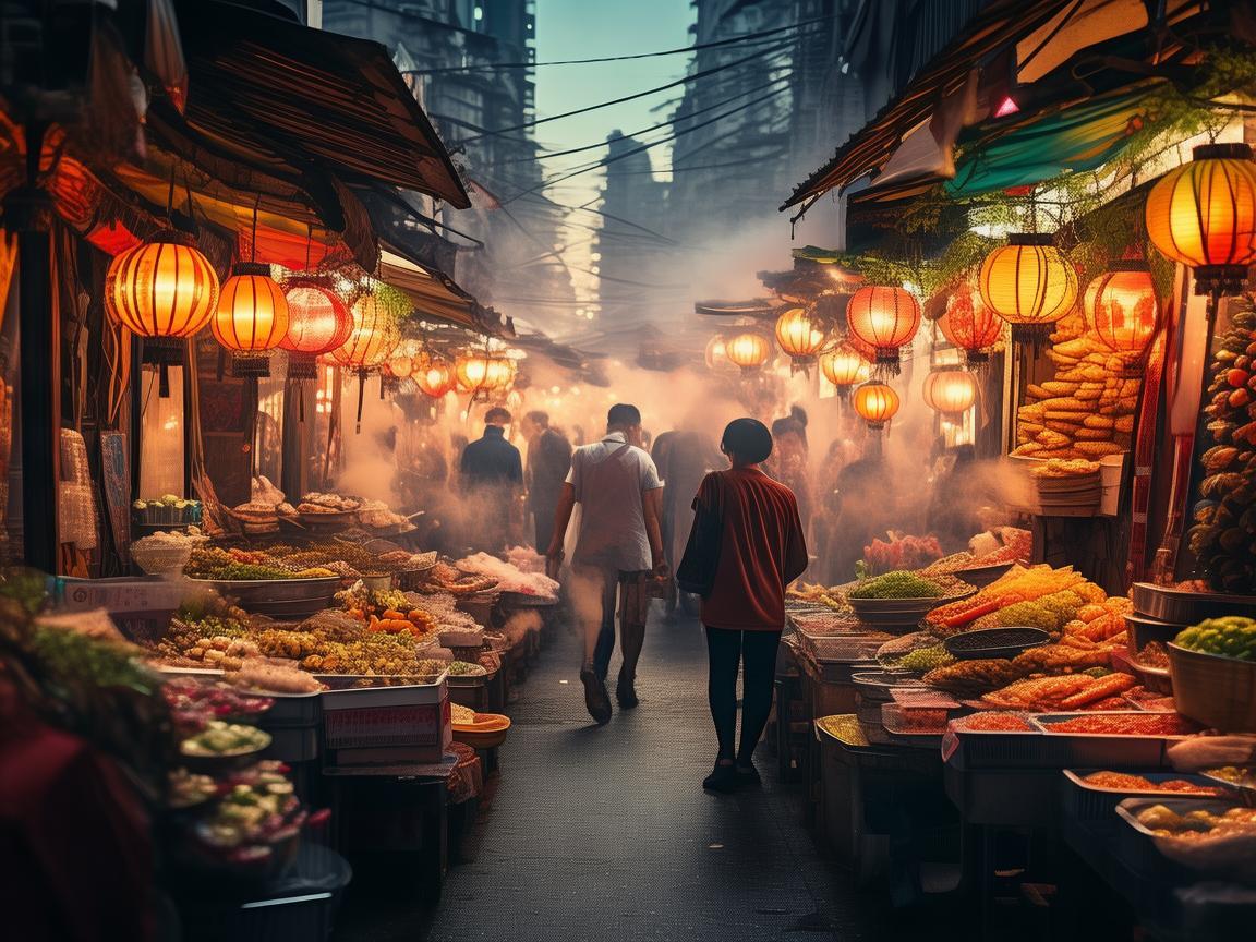 夜市文化，城市脉动中的音乐与美食交响曲