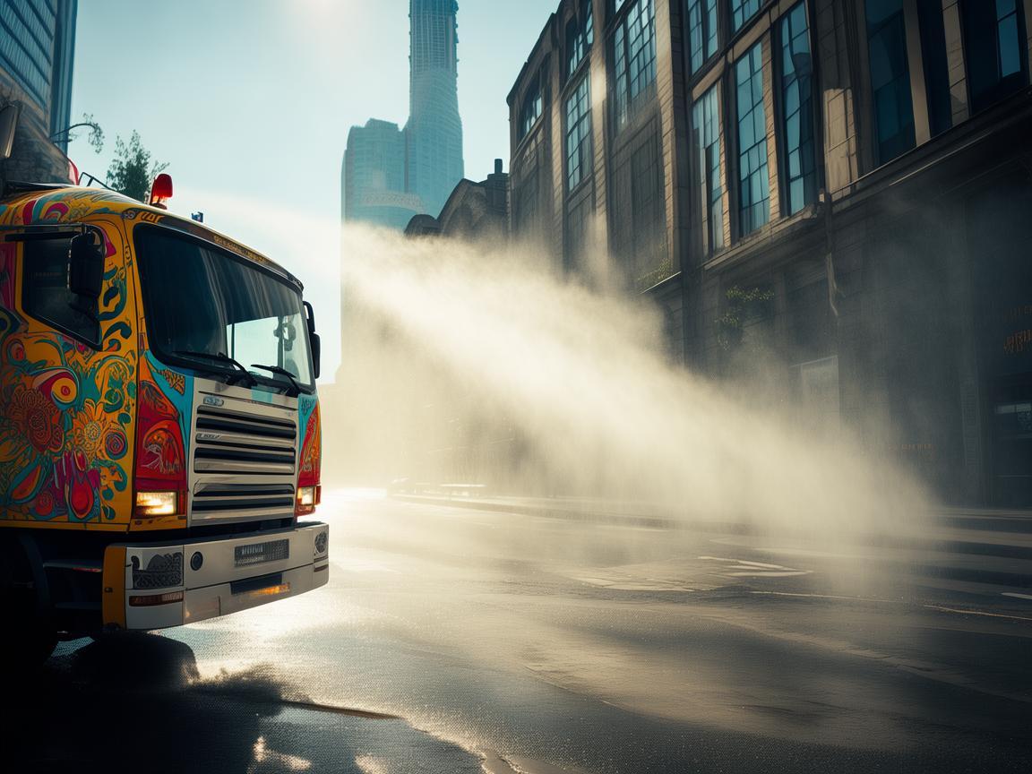 洒水车奏响城市乐章